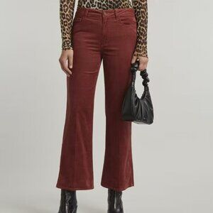 Paige Leenah Wide-Leg Corduroy Rust Corduroy Flare Pants
